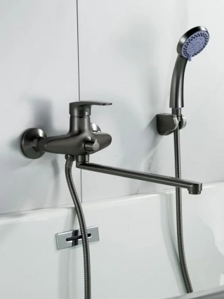 Смеситель для ванны Shevanik S5022T, оружейная сталь