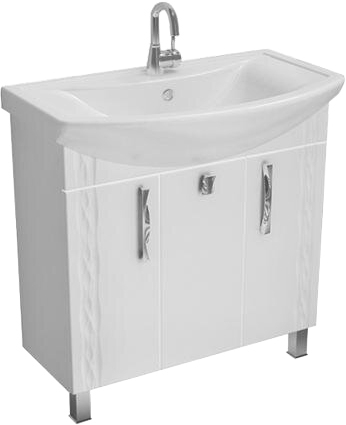 Тумба с раковиной Triton Кристи 80, 3 двери, белая
