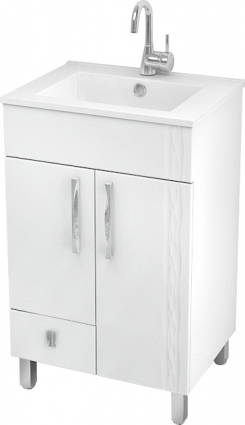 Тумба с раковиной Triton Кристи 52 L, 2 двери, 1 ящик, белая