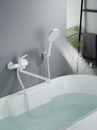 Смеситель для ванны Shevanik S4722C, белый