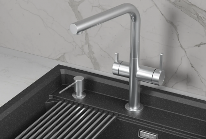Кухонный смеситель с возможностью подключения к фильтру GRANULA Kitchen Space KS-8276, НЕРЖ