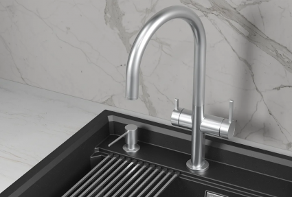 Кухонный смеситель с возможностью подключения к фильтру GRANULA Kitchen Space KS-8274, НЕРЖ