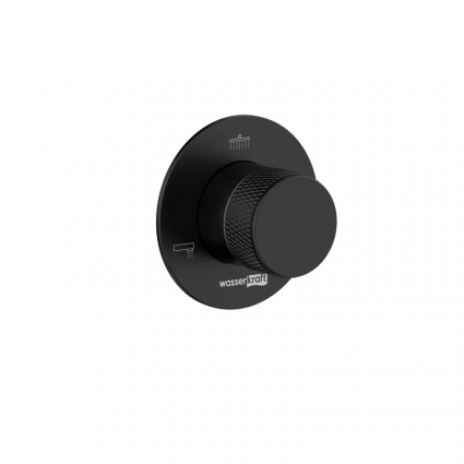 Переключатель потоков Wasserkraft Мюриц (Muritz) 98DVR3MB С ВНУТРЕННЕЙ ЧАСТЬЮ, матовый черный