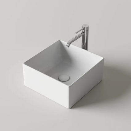 Раковина накладная Ceramica Nova Адель (Adele) для ванной комнаты, 34,5x34,5x16см, CN6086, белый