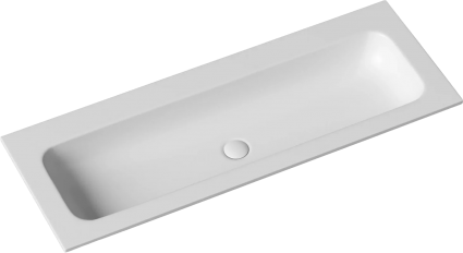 Раковина накладная Ceramica Nova Грация (Grace) без отверстия под смеситель, для ванной комнаты, 121х45,7х13,7см, CN7016MWwx, белый матовый