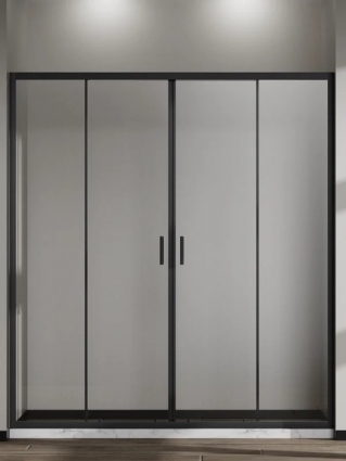 Душевая дверь в нишу Vincea Сити (City) VDS-5CT2170CLB, 170 см, профиль черный, стекло прозрачное