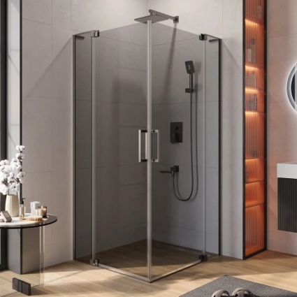 Душевой уголок Cezares Движение (Slider) AH 2 70/80-90/100 GRIGIO GM профиль оружейная сталь, стекло серое