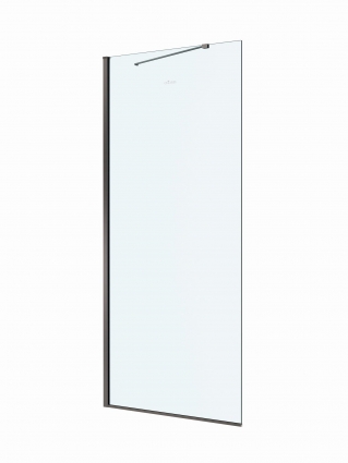 LIBERTA-L-1-TB-100-C-GM Душевая перегородка универсальная с односторонним входом, стекло прозрачное, профиль Оружейная сталь, 1000x1950 мм