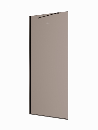 LIBERTA-L-1-TB-100-BR-GM Душевая перегородка универсальная с односторонним входом, стекло бронза, профиль Оружейная сталь, 1000x1950 мм