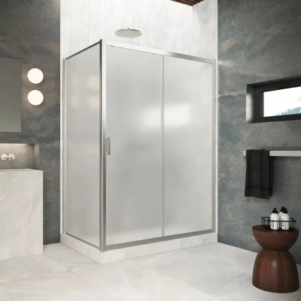 Душевой уголок Vegas Glass ZP+ZPV Protec 140*90 04 10 профиль никель, стекло сатин
