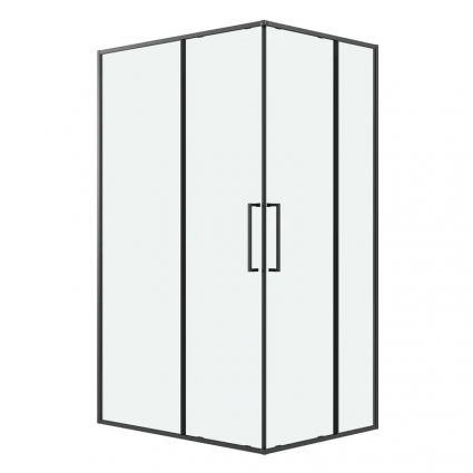 Душевое ограждение Niagara Nova NG-6836-1090BL (100х90х195) прямоугольник,черный матовый,двери раздвижные,стекло прозрачное