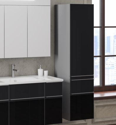 Шкаф-пенал Smile Кристалл 30 черный, R