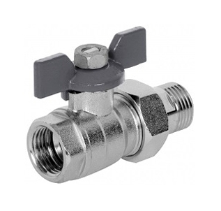Шаровый кран Royal Thermo Expert 1/2 нар-вн, накидная гайка, ручка бабочка