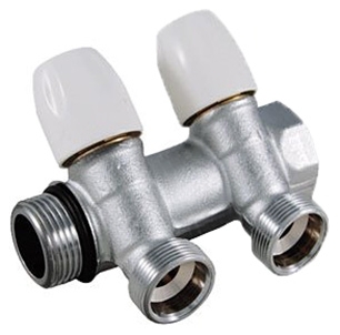 Коллектор Tiemme 1/2" х 3/4", хромированный, 2 выхода