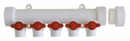 Коллектор Kalde 3262-mnr-400520 5 выходов, ручки красные