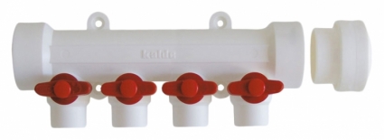 Коллектор Kalde 3262-mnr-400420 4 выхода, ручки красные