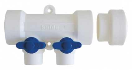 Коллектор Kalde 3262-mnb-400220 2 выхода, ручки синие