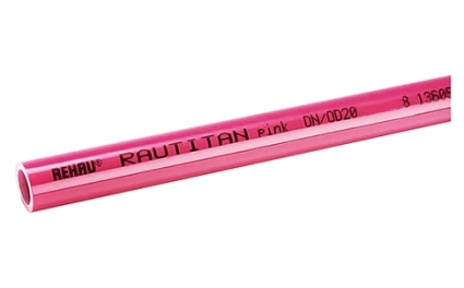 Труба из сшитого полиэтилена Rehau Rautitan pink 25x3,5 (штанга: 6 м)