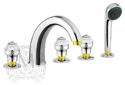 Смеситель Migliore Axo Swarovski ML.AXO-680F CrDo на борт ванны
