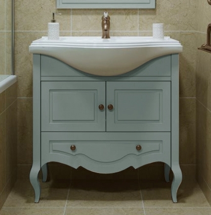 Тумба с раковиной Caprigo Verona 80 blue white, 2 двери, 1 ящик