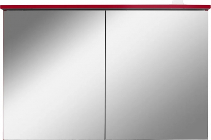 Зеркало-шкаф Am.Pm Spirit V2.0 100 с LED-подсветкой, красный глянец