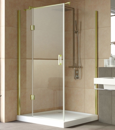 Душевой уголок Vegas Glass AFP-Fis Lux 120*100 09 01 L профиль золото, стекло прозрачное