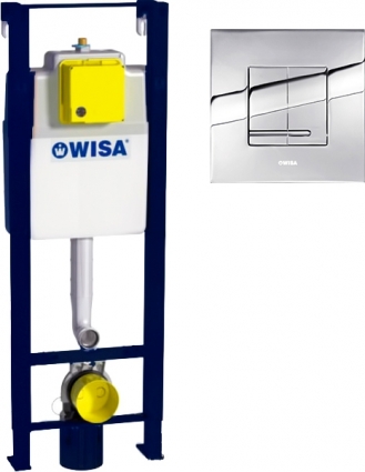 Система инсталляции для унитазов Wisa XS WC Front Basic Cr с кнопкой XS Delos DF хром