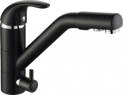 Смеситель Paulmark Holstein Ho213013-308 для кухонной мойки, черный