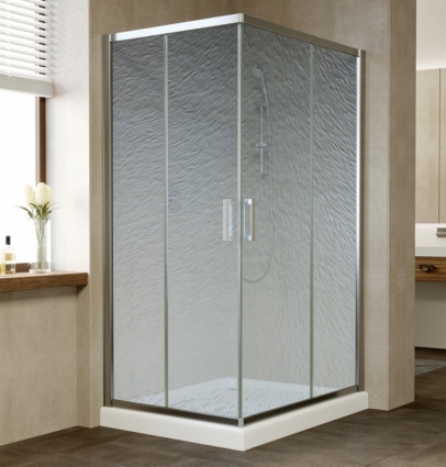 Душевой уголок Vegas Glass ZA-F 100*80 08 02 профиль глянцевый хром, стекло шиншилла