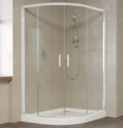 Душевой уголок Vegas Glass ZS-F 120*110 01 01 профиль белый, стекло прозрачное