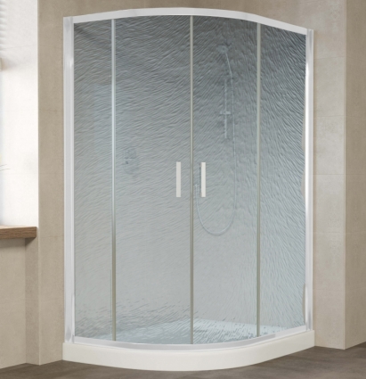 Душевой уголок Vegas Glass ZS-F 120*110 01 02 профиль белый, стекло шиншилла