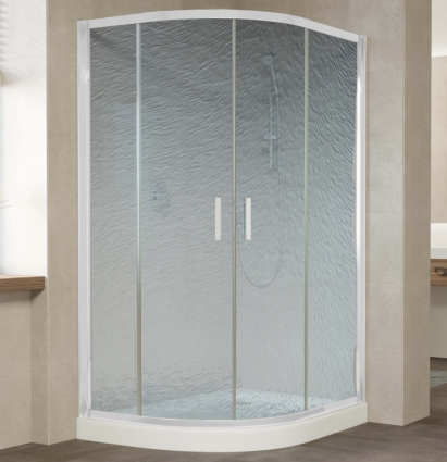 Душевой уголок Vegas Glass ZS-F 120*90 01 02 профиль белый, стекло шиншилла