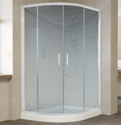 Душевой уголок Vegas Glass ZS-F 120*100 01 02 профиль белый, стекло шиншилла