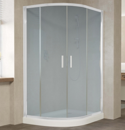 Душевой уголок Vegas Glass ZS-F 120*90 01 10 профиль белый, стекло сатин