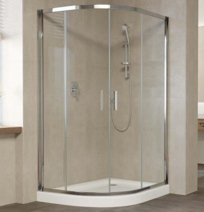 Душевой уголок Vegas Glass ZS-F 120*90 08 01 профиль глянцевый хром, стекло прозрачное