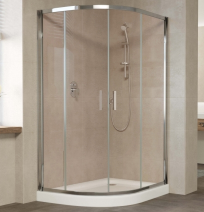Душевой уголок Vegas Glass ZS-F 120*90 08 05 профиль глянцевый хром, стекло бронза