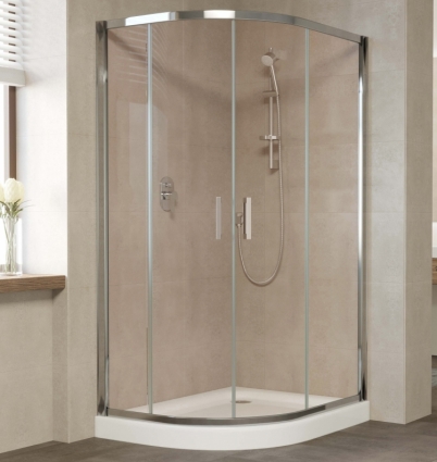 Душевой уголок Vegas Glass ZS-F 110*100 08 05 профиль глянцевый хром, стекло бронза