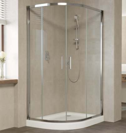 Душевой уголок Vegas Glass ZS-F 110*90 08 01 профиль глянцевый хром, стекло прозрачное