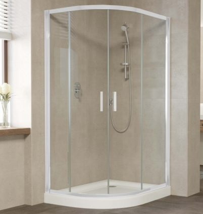 Душевой уголок Vegas Glass ZS-F 110*100 01 01 профиль белый, стекло прозрачное