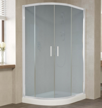 Душевой уголок Vegas Glass ZS-F 110*100 01 10 профиль белый, стекло сатин