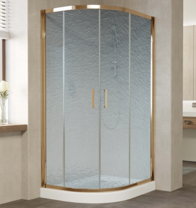 Душевой уголок Vegas Glass ZS-F 100*80 05 02 профиль бронза, стекло шиншилла