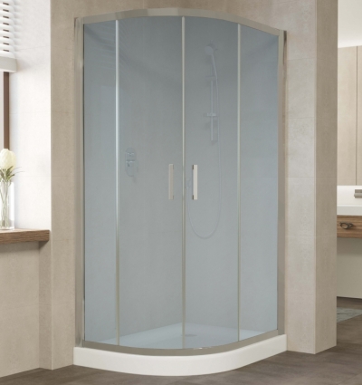 Душевой уголок Vegas Glass ZS-F 100*80 07 10 профиль матовый хром, стекло сатин