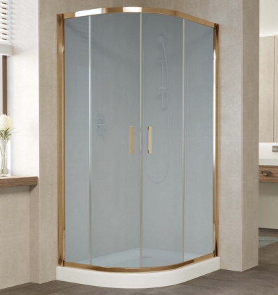 Душевой уголок Vegas Glass ZS-F 100*80 05 10 профиль бронза, стекло сатин