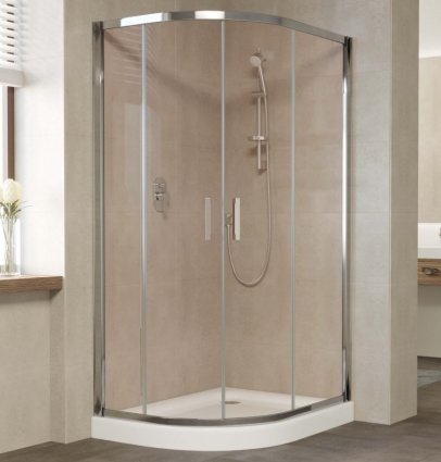 Душевой уголок Vegas Glass ZS-F 100*90 08 05 профиль глянцевый хром, стекло бронза