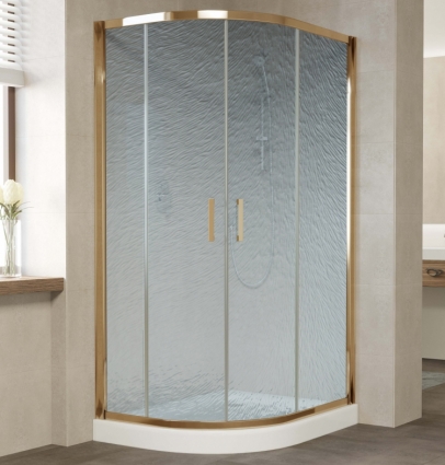 Душевой уголок Vegas Glass ZS-F 100*90 05 02 профиль бронза, стекло шиншилла