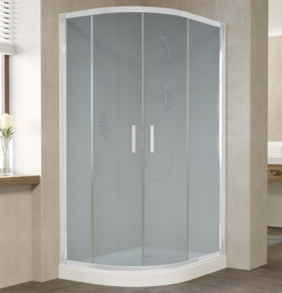 Душевой уголок Vegas Glass ZS-F 100*90 01 10 профиль белый, стекло сатин