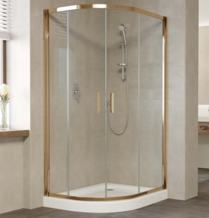 Душевой уголок Vegas Glass ZS-F 100*90 05 01 профиль бронза, стекло прозрачное