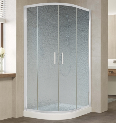 Душевой уголок Vegas Glass ZS-F 100*80 01 02 профиль белый, стекло шиншилла