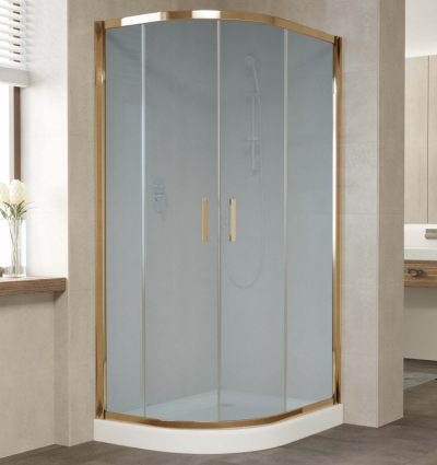 Душевой уголок Vegas Glass ZS-F 90*80 05 10 профиль бронза, стекло сатин