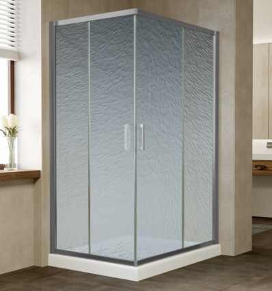 Душевой уголок Vegas Glass ZA-F 110*80 07 02 профиль матовый хром, стекло шиншилла